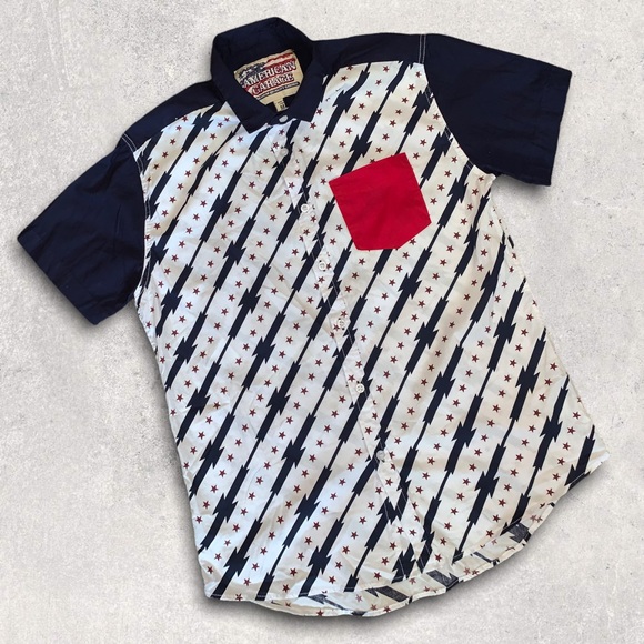 American Garage Star Stripe Men’s Shirt, Size M - Picture 1 of 11